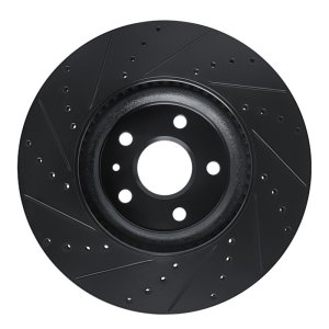 Buick Regal Brake Rotor (1) - Front Right - R1 Concepts - Drilled & Slotted - Black - `13-`19